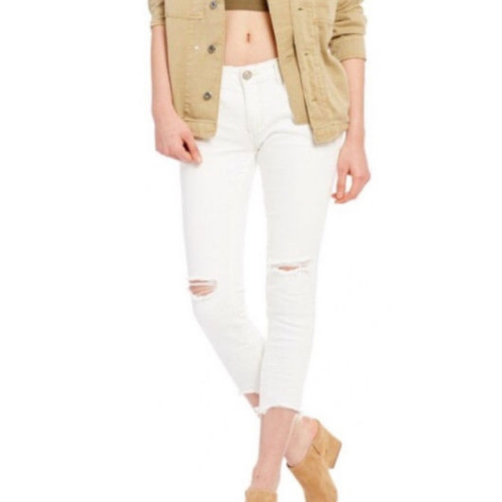 Free People white jeans